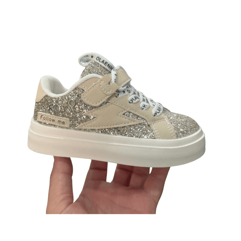 Basket Fille Dorée Paillettes Follow Me Éclair