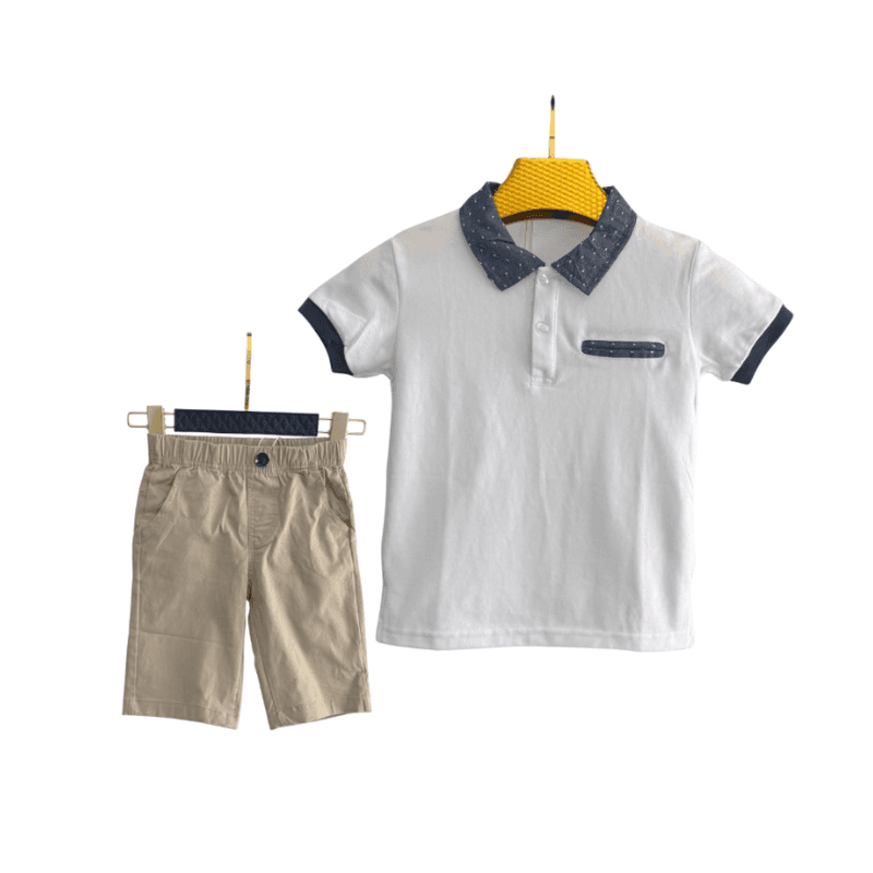 Ensemble Garçon Free Star – Blanc/Beige