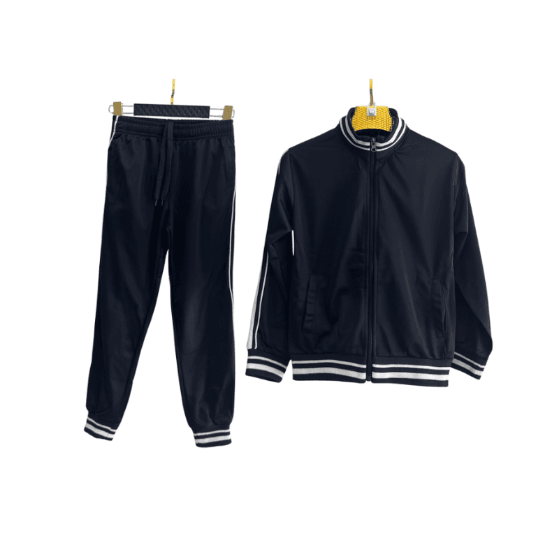 Survêtement Garçon Uni Noir Bandes Blanches 2-16 ans