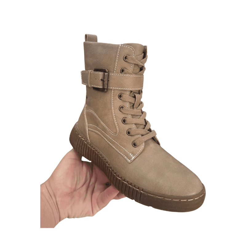 Boots à lacets et boucle Super Mode – Camel