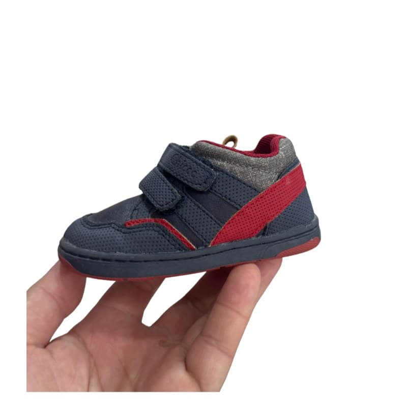 Baskets bébé garçon Chicco bleu marine et rouge perforées