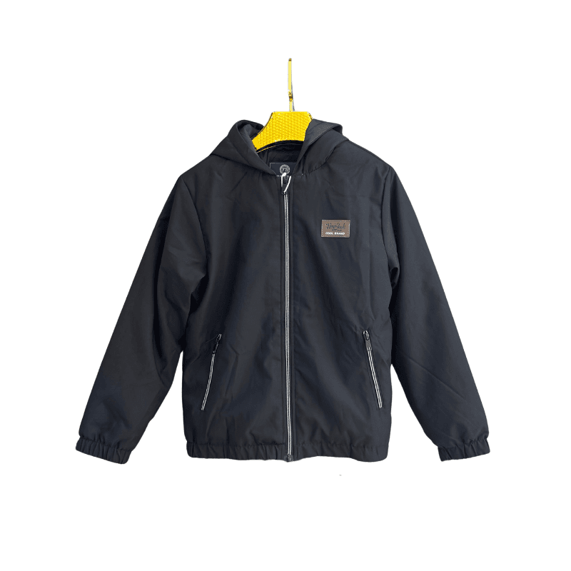 Blouson garçon softshell à capuche – Noir
