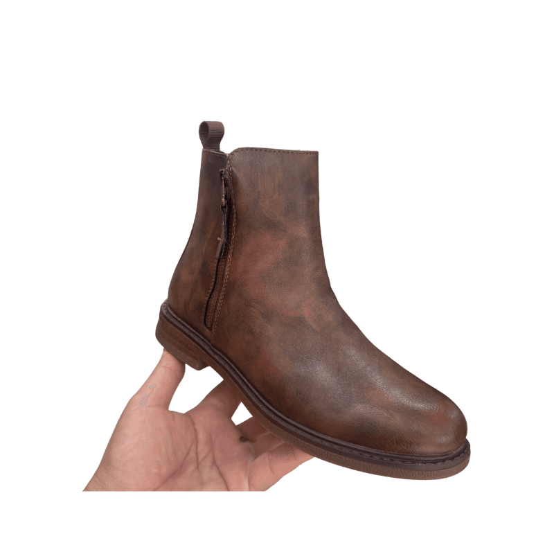 Bottines zippées femme – Marron et Noir