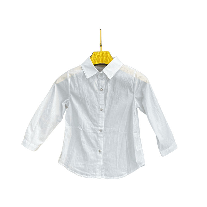 Chemise fille classique – Blanc