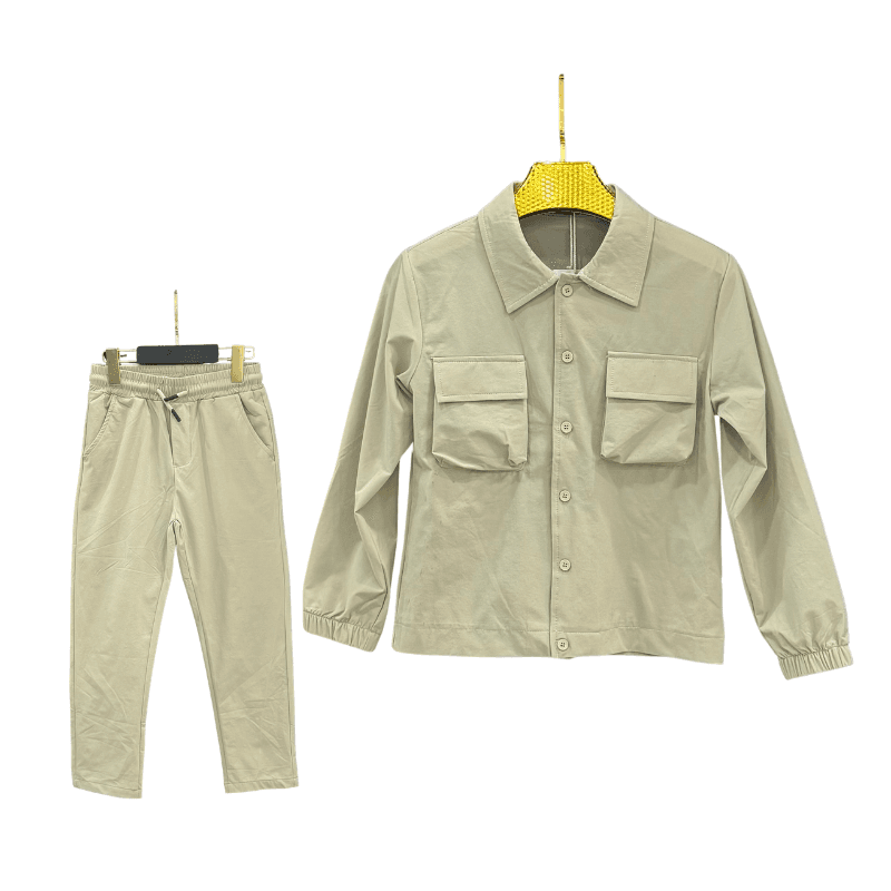 Ensemble garçon surchemise + pantalon – Beige
