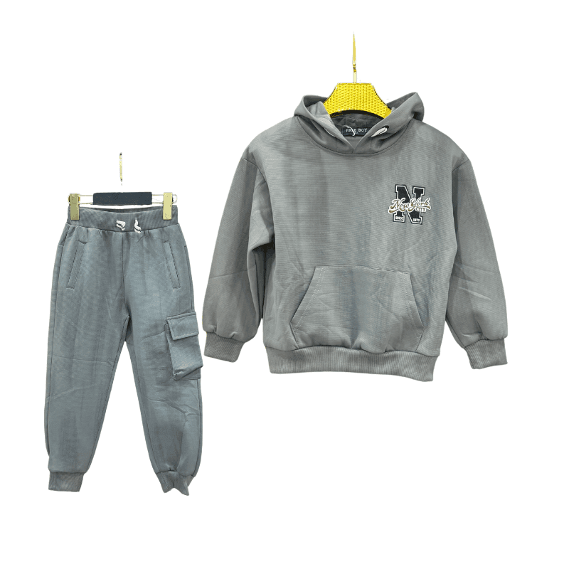Ensemble garçon à capuche New York – Gris