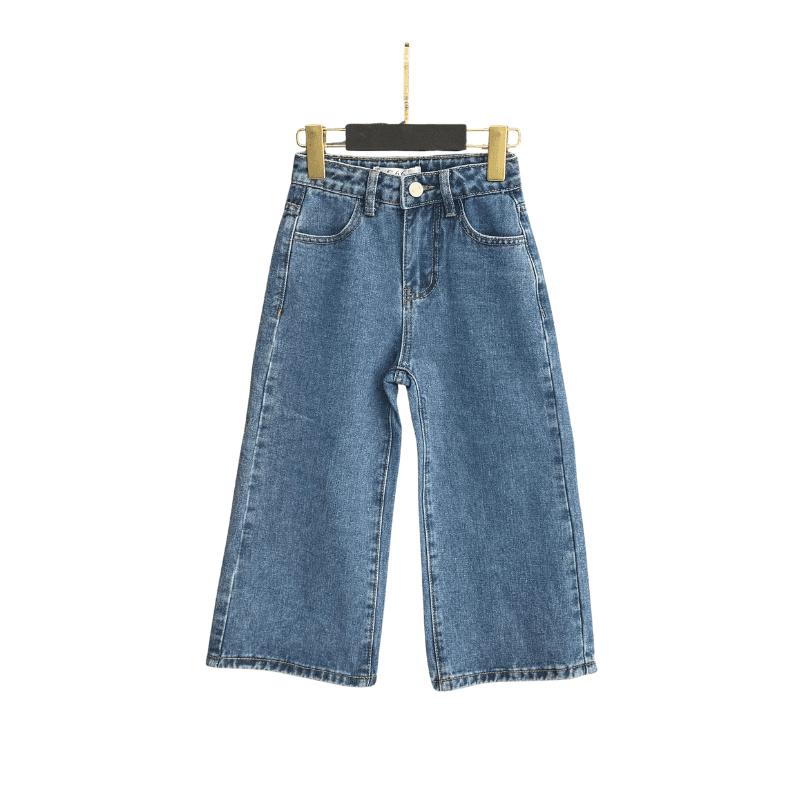 Jean fille coupe large – Bleu moyen