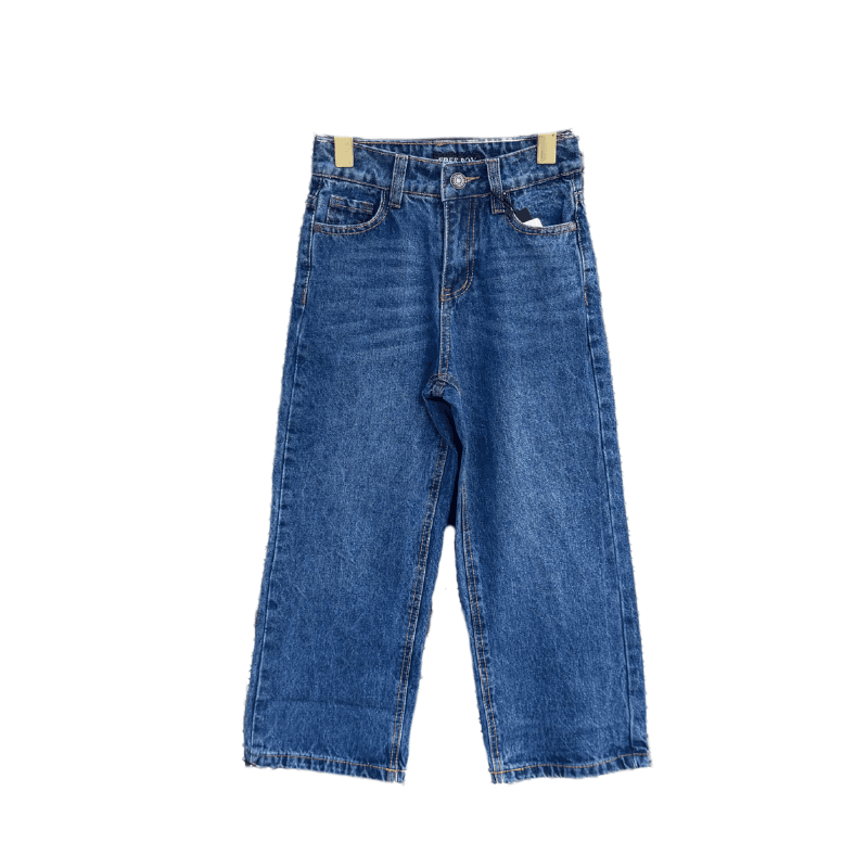 Jean garçon coupe large – Bleu brut