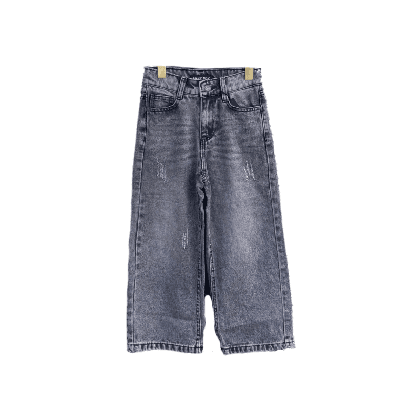 Jean garçon coupe large – Gris délavé