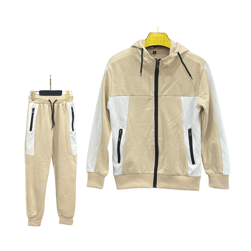 Jogging garçon – Beige / Blanc