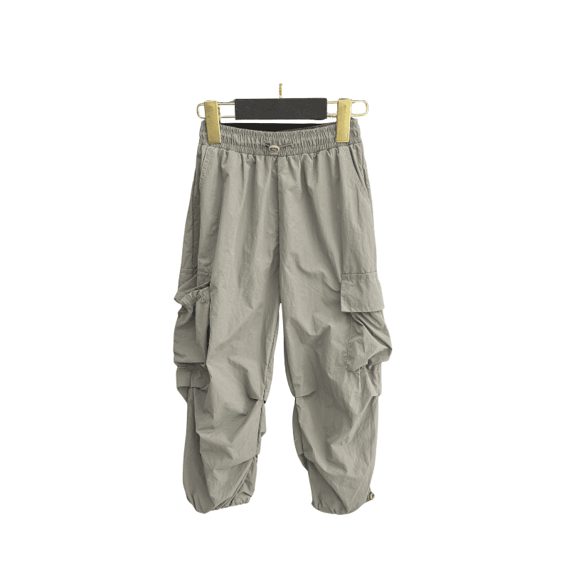 Pantalon fille parachute – Gris