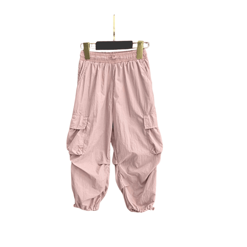 Pantalon fille parachute – Rose