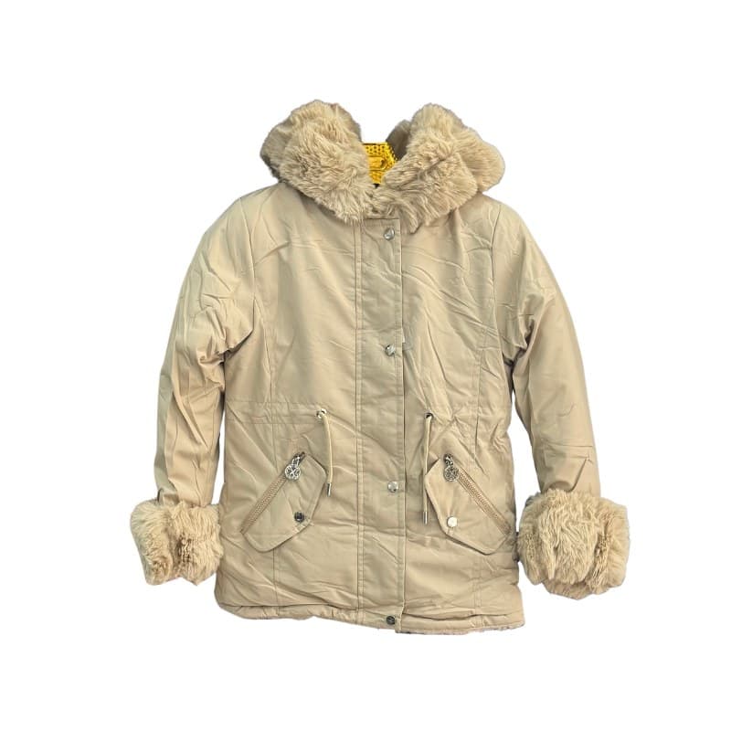 Parka fille Christian Lacroix capuche fourrée – Beige