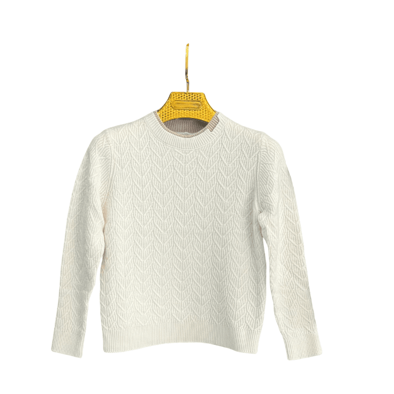 Pull garçon maille torsadée Christian Lacroix – Écru