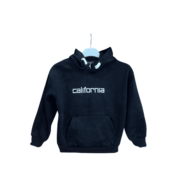 Sweat à capuche garçon California – Noir