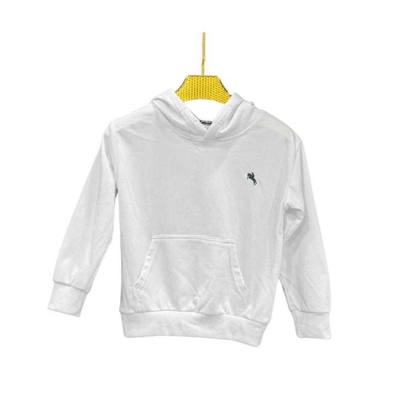 Sweat à capuche garçon uni – Blanc