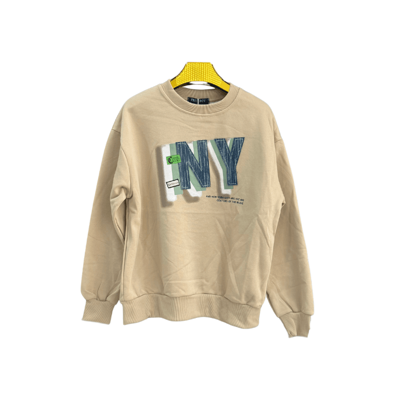 Sweat garçon Free Boy New York – Beige