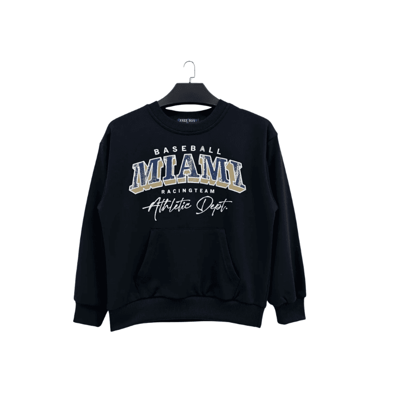 Sweat garçon Miami Baseball – Bleu marine
