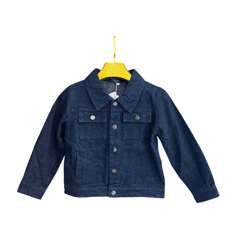 Veste en jean garçon – Bleu brut moucheté